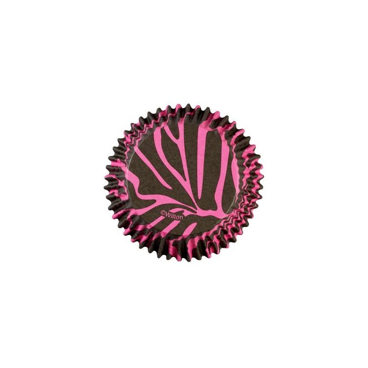 PIROTTINI ZEBRATI FUXIA E NERO PER CUPCAKES E MUFFIN - Diam. 5 cm x H 3 cm - Confezione da 36 PEZZI (Nuovo) WILTON PIROTTINI ZEBRATI FUXIA E NERO PER CUPCAKES E MUFFIN - Diam. 5 cm x H 3 cm - Confezione da 36 PEZZI (Nuovo) WILTON