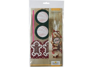 Sacchetti di cellofan trasparenti (per confezioni natalizie) 6 pz BIRKMANN