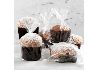 SACCHETTi DI CELLOPHANE PER DOLCI - PANDORO - PANETTONE - COLOMBA  5  pz Misura 25 cm x 34 cm DECORA