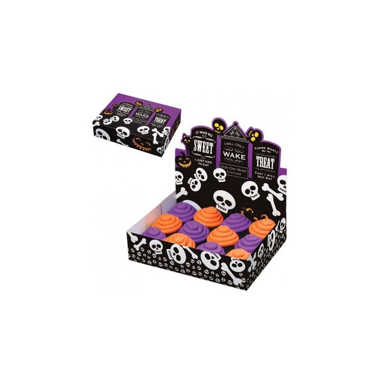 SCATOLA ESPOSITIVA PER  12 CUPCAKES-MUFFIN o dolcetti  tema scheletri Halloween 1 PZ  WILTON