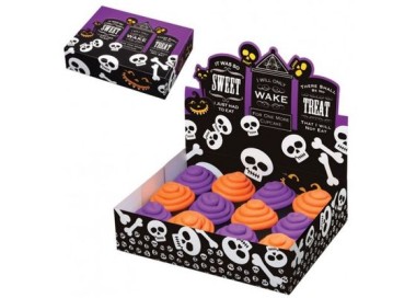 SCATOLA ESPOSITIVA PER  12 CUPCAKES-MUFFIN o dolcetti  tema scheletri Halloween 1 PZ  WILTON