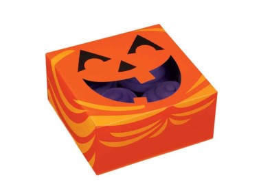 SCATOLA PER 4 CUPCAKES-MUFFIN tema Zucca  Halloween 3 PZ  15,8 cm x 15,8 cm x H 7,6  WILTON