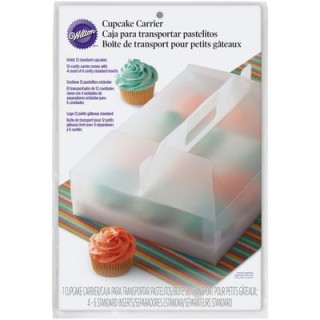 SCATOLA PORTADOLCI IN PLASTICA PER  12 CUPCAKES   - bianco opaco  - Mis: 33 cm x 24 cm x H 8 cm - Confez. da 1 scatola (Nuovo) 