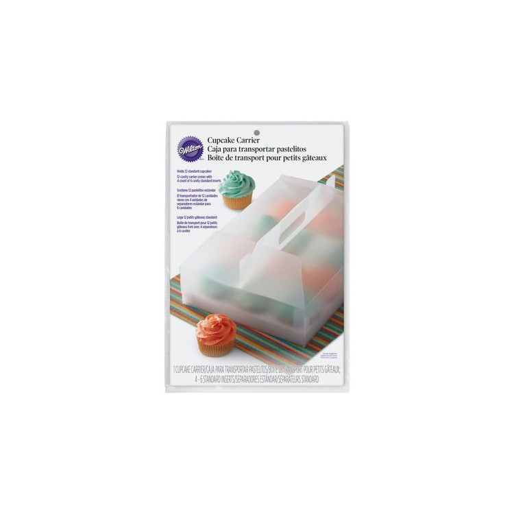 SCATOLA PORTADOLCI IN PLASTICA PER  12 CUPCAKES   - bianco opaco  - Mis: 33 cm x 24 cm x H 8 cm - Confez. da 1 scatola (Nuovo) 