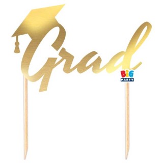 Scritta GRAD   cake topper colore Oro per torte in Cartoncino L 17 Cm H 11 Cm 1 pz