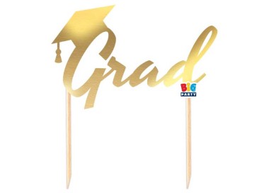 Scritta GRAD   cake topper colore Oro per torte in Cartoncino L 17 Cm H 11 Cm 1 pz