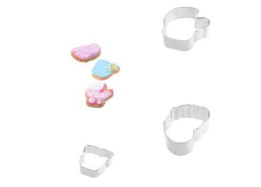 Set  3 Tagliapasta nascita per biscotti Body carrozina piedino   Modecor