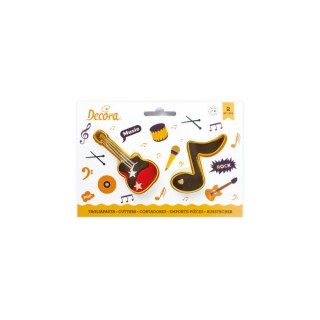 SET 2 TAGLIAPASTA A TEMA MUSICA IN PLASTICA 9 cm x 4 cm x 2 cm H - DECORA