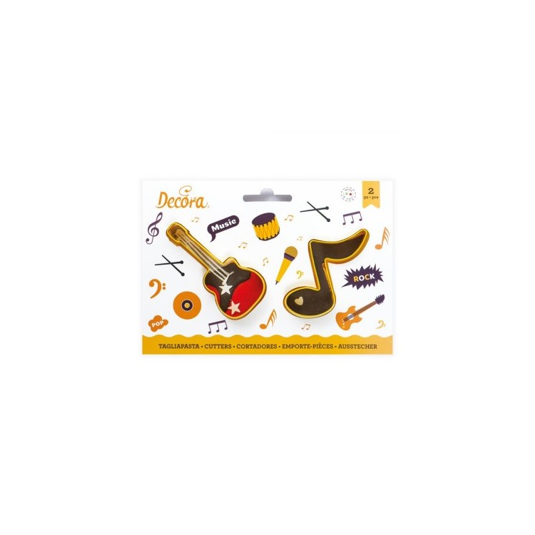 SET 2 TAGLIAPASTA A TEMA MUSICA IN PLASTICA 9 cm x 4 cm x 2 cm H - DECORA