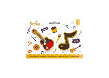 SET 2 TAGLIAPASTA A TEMA MUSICA IN PLASTICA 9 cm x 4 cm x 2 cm H - DECORA