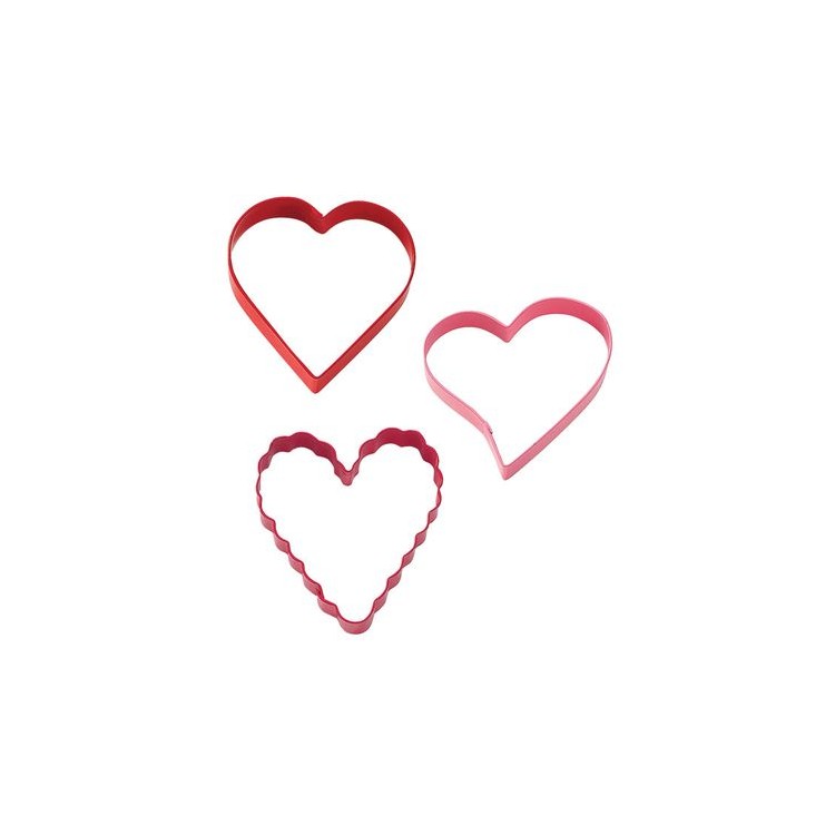 Set 3 tagliapasta  a forma di  cuore WILTON