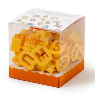 Set 36  Tagliapasta Alfabeto  Lettere e numeri  - DIM 2  Cm H 1,6   cm DECORA