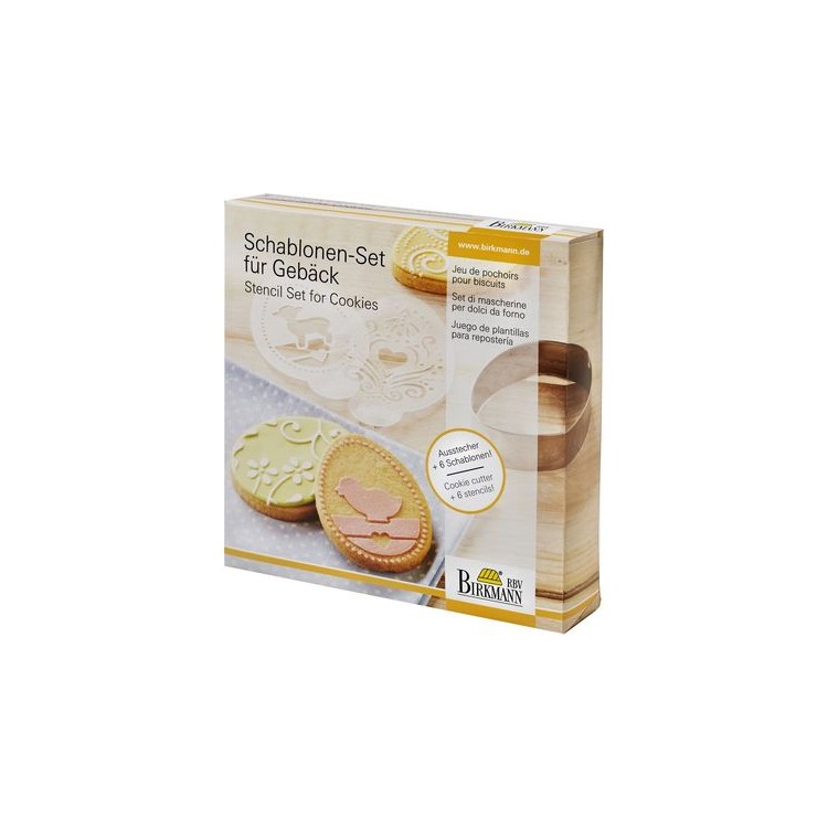 Set di mascherine per dolci da forno 6 pz + 1 stampino BIRKMANN