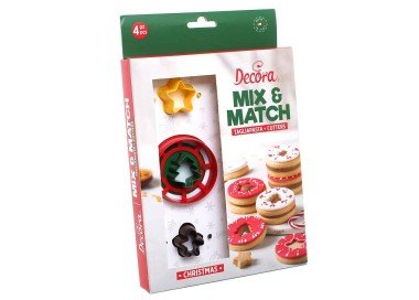SET Natale   4 Tagliapasta biscotti farciti .TAGLIAPASTA    IN PLASTICA (omino albero stella  ) figura interna 3 x h  2,2  cm  cerchio 6 x 2,2 h  cm circa  DECORA