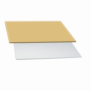 Sottotorta Accoppiato RETTANGOLARE Oro / Argento 25 cm x 35 cm . Altezza 1,5 mm DECORA