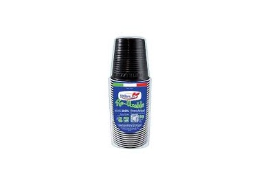 30 BICCHIERI LAVABILI E RIUTILIZZABILI IN PLASTICA  230CC NERO DOPLA