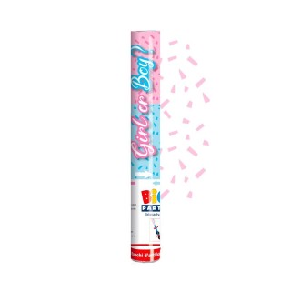 Sparacoriandoli "GIRL  OR  BOY ? "  bimba o bimbo ? ad  Aria compressa  29 cm con mix confetti di colore ROSA PER ANNUNCIARE IL