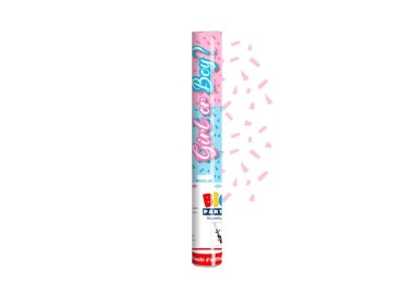 Sparacoriandoli "GIRL  OR  BOY ? "  bimba o bimbo ? ad  Aria compressa  29 cm con mix confetti di colore ROSA PER ANNUNCIARE IL