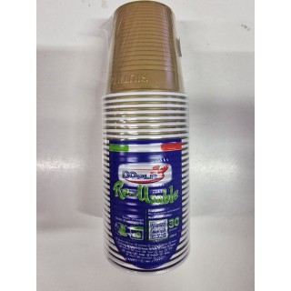 30 BICCHIERI LAVABILI E RIUTILIZZABILI IN PLASTICA  230CC ORO DOPLA