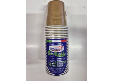 30 BICCHIERI LAVABILI E RIUTILIZZABILI IN PLASTICA  230CC ORO DOPLA
