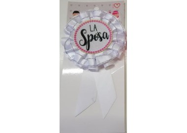 SPILLA COCCARDA    "LA SPOSA  " addio al Nubilato o scherzo matrimonio pz 1