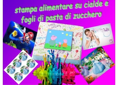 STAMPA SU PASTA DI ZUCCHERO PER TORTE FORMATO A4 - SENZA GLUTINE