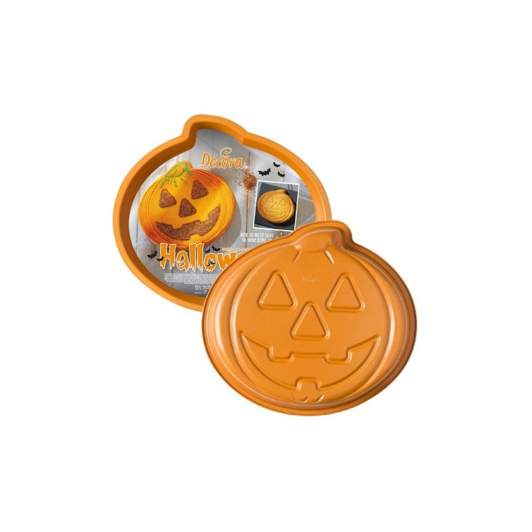 STAMPO / TEGLIA ZUCCA HALLOWEEN  in metallo  antiaderente  Dimensioni Ø 30  x h 5  cm 1 pz DECORA