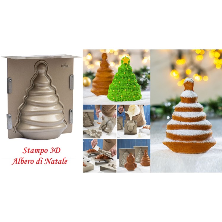 STAMPO 3D ALBERO DI NATALE ANTIADERENTE 19 x 21 h cm TRIDIMENSIONALE CHRISTMAS TREE DECORA 1pz STAMPO 3D ALBERO DI NATALE ANTIADERENTE 19 x 21 h cm TRIDIMENSIONALE CHRISTMAS TREE DECORA 1pz