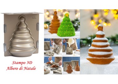 STAMPO 3D ALBERO DI NATALE ANTIADERENTE 19 x 21 h cm TRIDIMENSIONALE CHRISTMAS TREE  DECORA  1pz