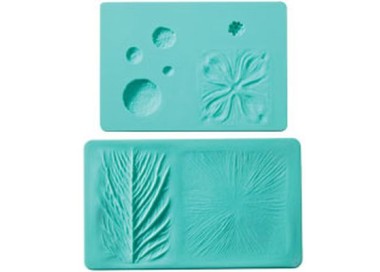 STAMPO A IMPRESSIONE IN SILICONE PER PASTA DI ZUCCHERO MOTIVO FOGLIAME  WILTON