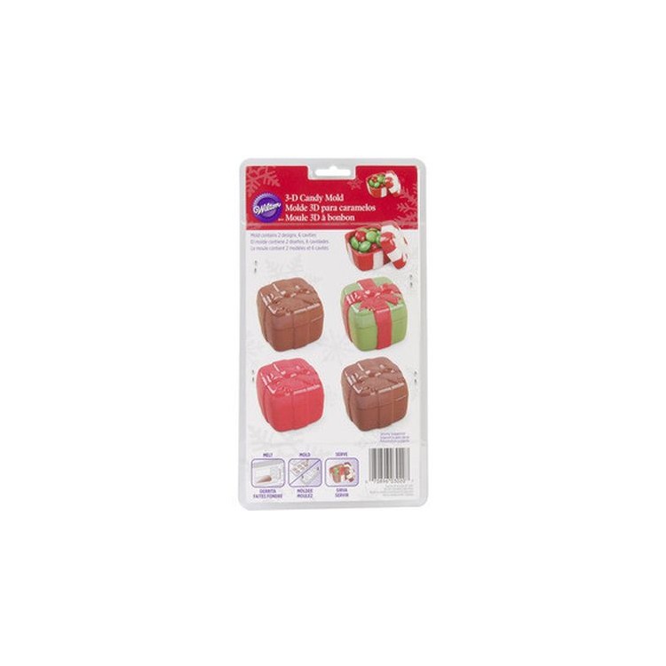 STAMPO CIOCCOLATINI SCATOLINE REGALO IN PLASTICA - 2 FORME - 6 CAVITA' - WILTON STAMPO CIOCCOLATINI SCATOLINE REGALO IN PLASTICA - 2 FORME - 6 CAVITA' - WILTON