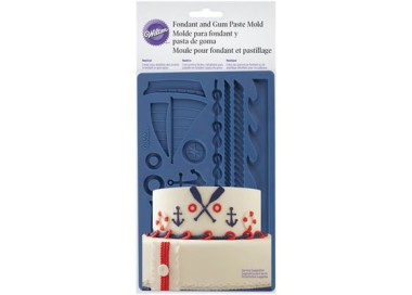 STAMPO DECORAZIONE NAUTICA (MARINAIO) IN SILICONE per pasta di zucchero - L 12,8 cm x H 20 cm - 1 pezzo - WILTON