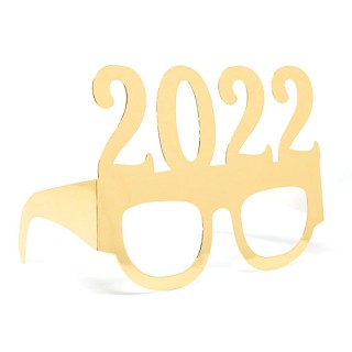 6 Occhialini in carta 2022 Oro Metal Ultimo dell'anno