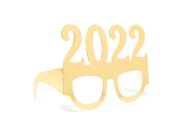 6 Occhialini in carta 2022 Oro Metal Ultimo dell'anno