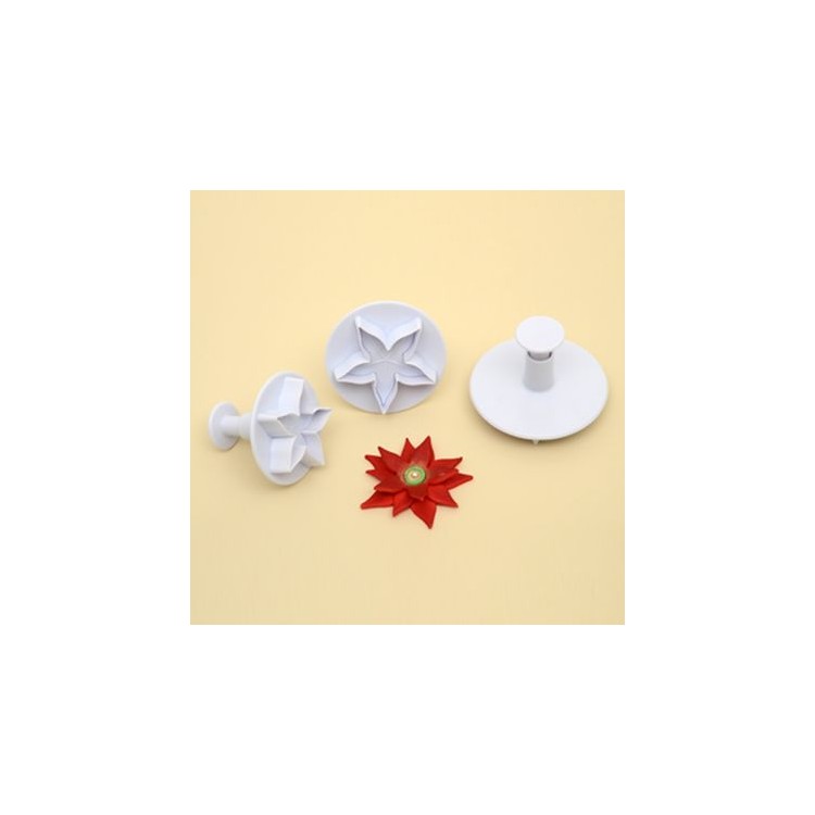 Stampo Espulsione Stella di Natale 5 Petali  3 pz  Modecor