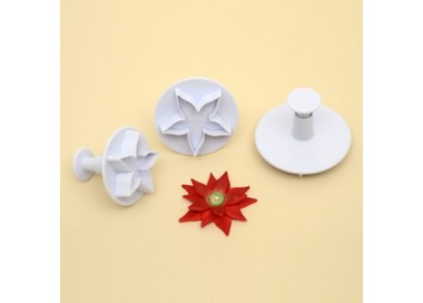 Stampo Espulsione Stella di Natale 5 Petali  3 pz  Modecor