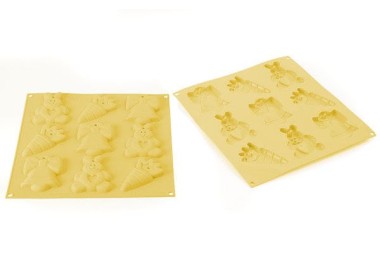 STAMPO IN SILICONE  My Easter Cookies (CAMPANA ,CONIGLIETTO CAROTA ) SILIKOMART