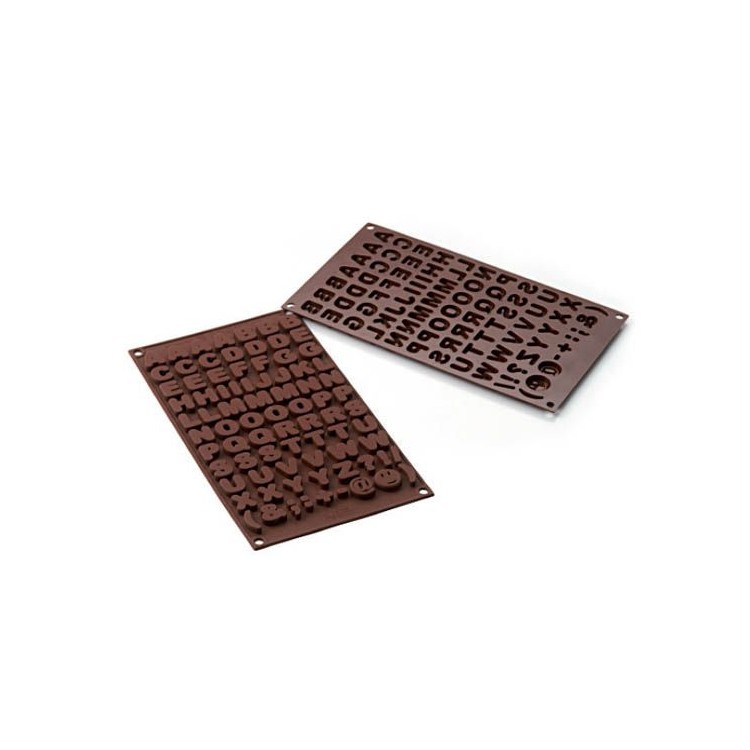 STAMPO IN SILICONE ALFABETO CIOCCOLATA -CHOCO - SILIKOMART