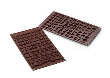 STAMPO IN SILICONE ALFABETO CIOCCOLATA -CHOCO - SILIKOMART