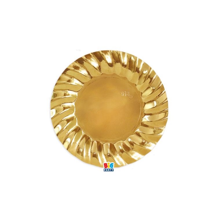 6 Piatti 25 cm ORO SPECCHIANTE