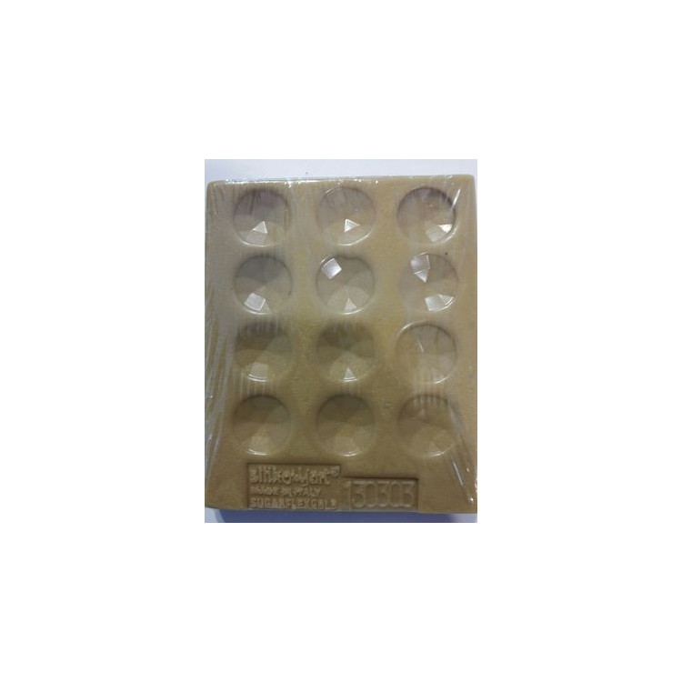 STAMPO IN SILICONE PER DIAMANTI - 12 CAVITA' - TONDO SFACCETTATO 20 X 4 MM SILIKOMART