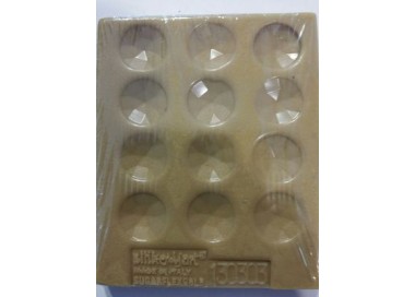 STAMPO IN SILICONE PER DIAMANTI - 12 CAVITA' - TONDO SFACCETTATO 20 X 4 MM SILIKOMART