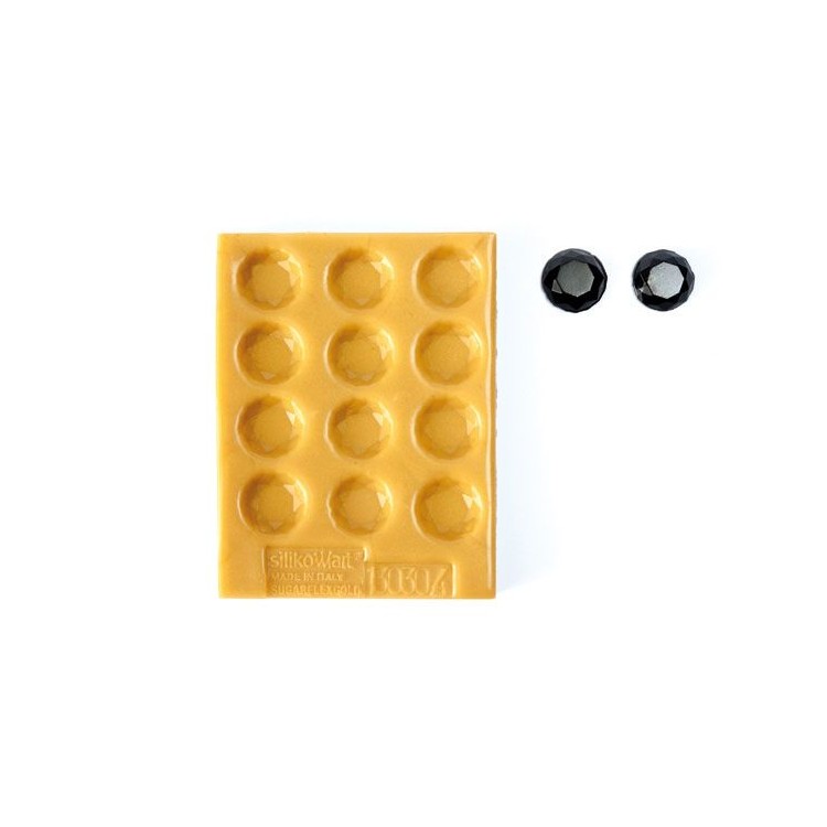 STAMPO IN SILICONE PER DIAMANTI 18 TONDO SFACCETTATO 6 X 2 MM  SILIKOMART