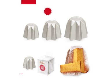 STAMPO MINI  PANDORO IN ALLUMINIO ANODIZZATO 1 pz da 70 G 7 cm x 6,5 cm H DECORA