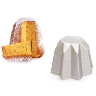 STAMPO PANDORO IN ALLUMINIO ANODIZZATO 1 pz da 750 gr 21 cm x 17 cm H DECORA