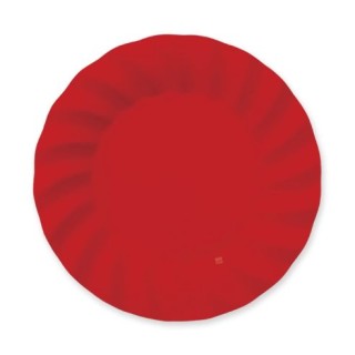 6 Piatti piani  25 cm Wavy Red Rosso opaco