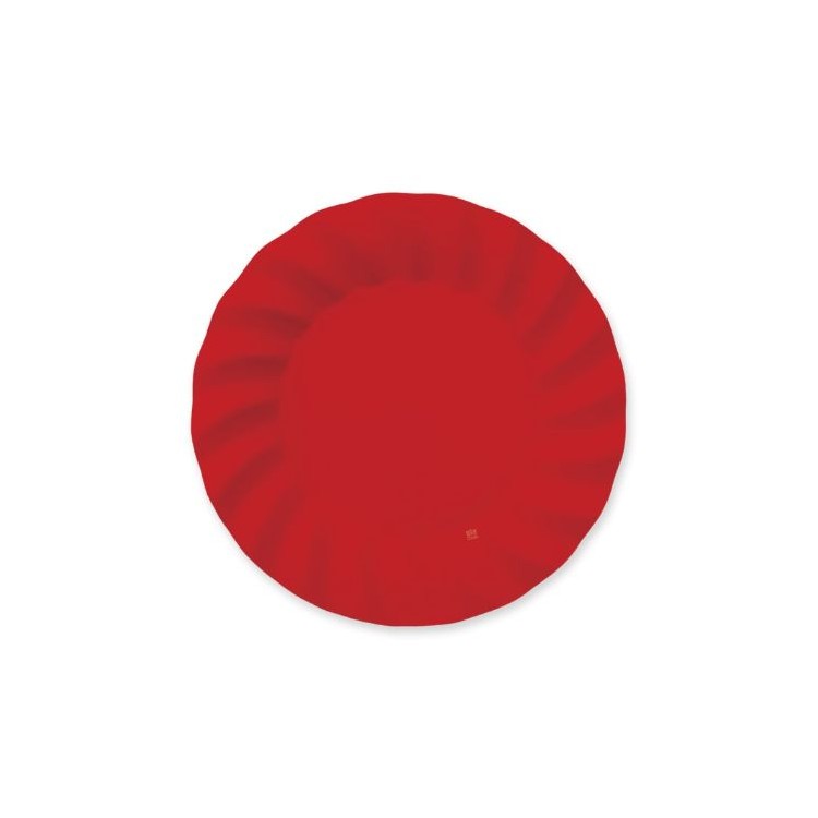 6 Piatti piani  25 cm Wavy Red Rosso opaco