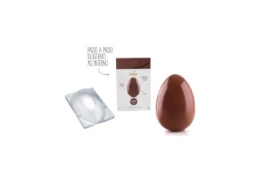 Stampo Professionale in Policarbonato per Uova di Cioccolato da 250 gr - 1 cavità dim. 205 x 135 mm - DECORA