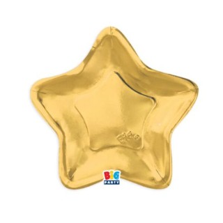 6 Piatti stella 23 cm ORO SPECCHIANTE