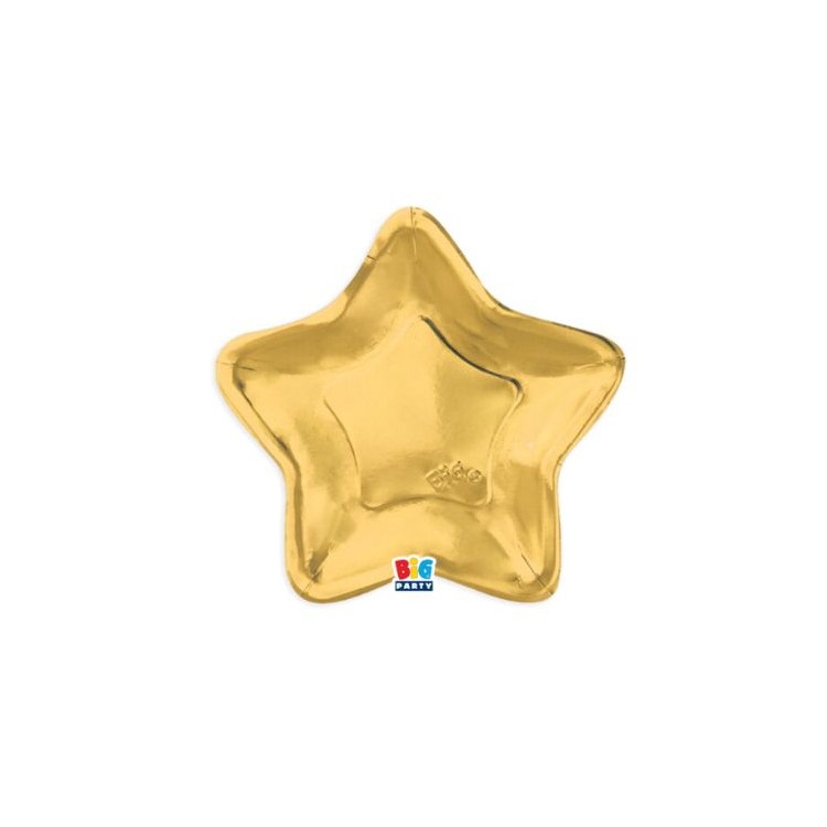 6 Piatti stella 23 cm ORO SPECCHIANTE